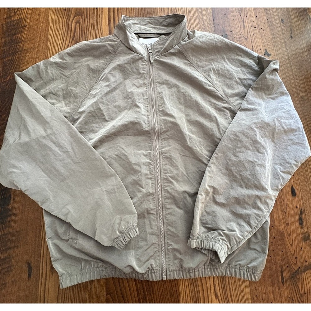 Goodfellow & Co Mens Windbreaker Jacket Taupe Water/Wind Resistant L NWT